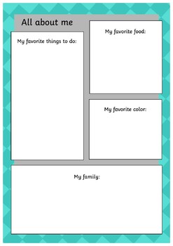 All about me sheet by Alex Baily | TPT