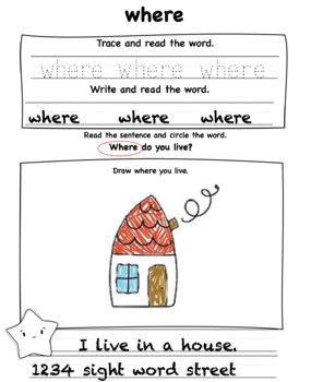 Preview of All about me sight words draw and write journal free worksheets