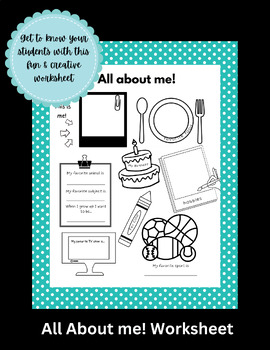 Preview of All about me! (worksheet)