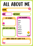 All about me worksheet 