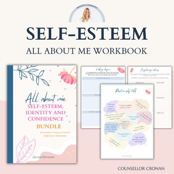 Preview of All about me worksheet, self esteem, school counselor, self identity workbook
