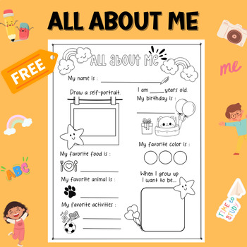 Preview of All about me worksheets for kids