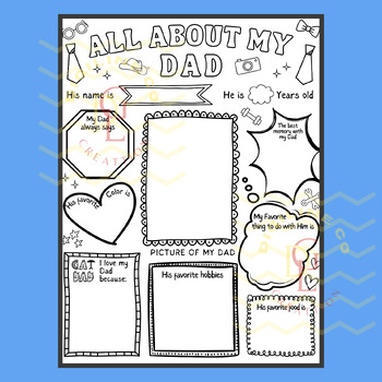 All about my dad centers classroom Fathers Day Book coloring page ...