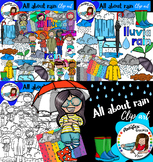 All about rain clip art- big set of 62 items!