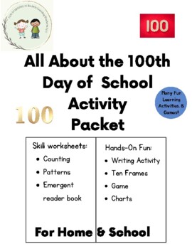 Preview of All about the 100th Day of school Kindergarten Activity Packet