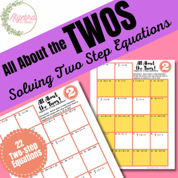 Preview of All about the Twos Activity // Solving Two Step Equations with all Twos!