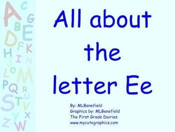 Preview of All about the letter Ee smartboard