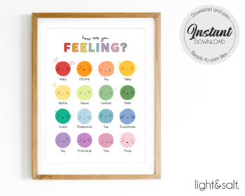 All feelings are welcome here, Inclusive artwork, Feelings poster, emotions