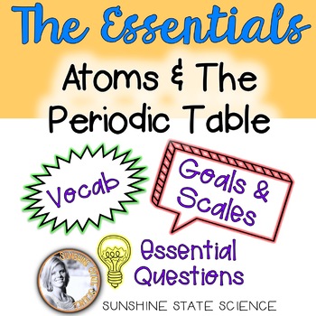 Preview of Atoms & The Periodic Table: Goals & Scales, Essential Questions & Vocabulary