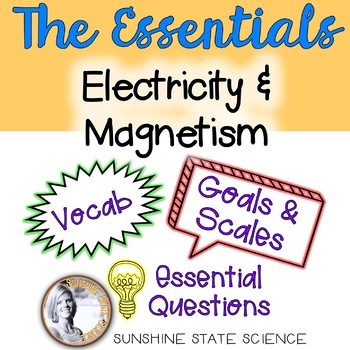 Preview of Electricity & Magnetism: Goals & Scales, Essential Questions & Vocabulary