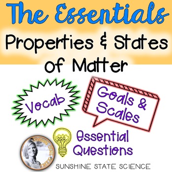 Preview of Matter: Goals & Scales, Essential Questions & Vocabulary