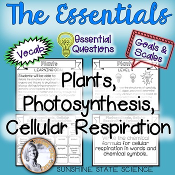 Preview of Plants, Photosynthesis & Cellular Resp: Learning Goal, Scale, Essential Question