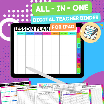 Preview of All in One Digital Teacher Binder / Planner for iPad (Goodnotes)