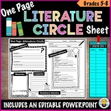 One  Page Printable & Editable LITERATURE CIRCLE PAGE for 