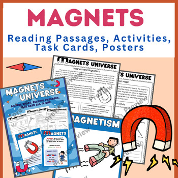 Preview of All-in-One Magnet Unit: Anchor Chart, Reading Passages, Task Cards, and More