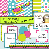 All-in-One Set: Oh So Puffy 3 {Digital Papers, Frames, Pag