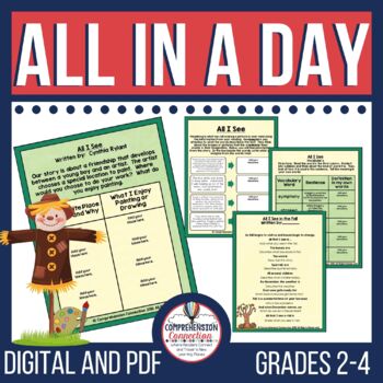 Preview of All in a Day by Cynthia Rylant Book Companion in PDF and Digital Formats