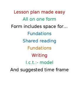 Preview of Reading Plan Organizer - Generic- Fill In and Go- Quick and Easy- ICT or Gen Ed.