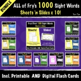 All of Fry’s 1000 Sight Words | Google Slides Activities +