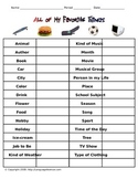All of my Favorite Things - Vocabulary