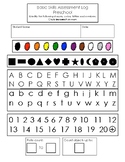 Preschool skill assessment form & flashcards (shapes, colo