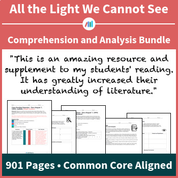 Preview of All the Light We Cannot See — Comprehension & Analysis | Distance Learning