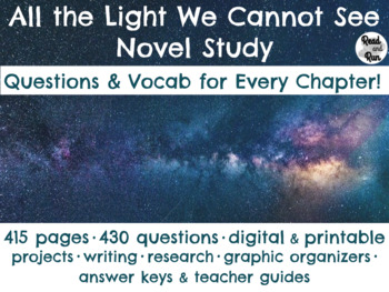 Preview of All the Light We Cannot See Novel Study - Distance Learning Ready