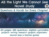 All the Light We Cannot See Novel Study - Distance Learning Ready