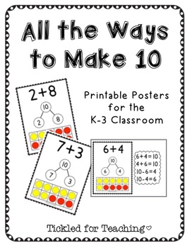 Preview of Making Ten: Posters Showing All the Ways to Add to Ten