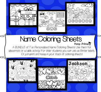 Preview of All year Bundle - Editable Personalized Coloring Sheets