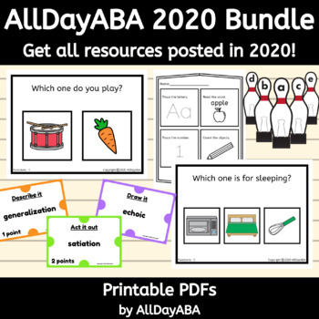 Preview of AllDayABA Yearly Bundle 3 - ABA Therapy Activities, BCBA Exam Prep and More