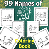 Allah's 99 Name Coloring Book, Islamic Quran Muslim Art, A