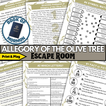 Preview of Allegory of the Olive Tree, Book of Mormon Escape Room Game, Family Night Fun