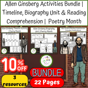 Preview of Allen Ginsberg Activities Bundle |Timeline,Biography Unit &Reading Comprehension