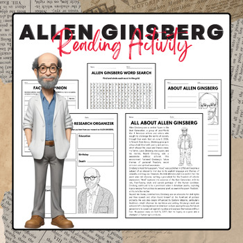 Preview of Allen Ginsberg - Reading Activity Pack | National Poetry Month Activies