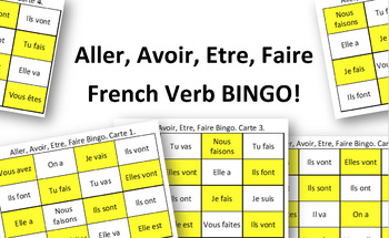 Preview of Aller, Avoir, Etre, Faire French BINGO!