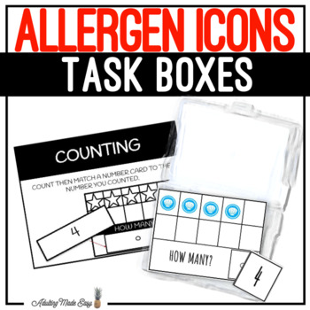 Preview of Allergen Icons Task Boxes - Counting