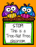 Allergen and Nut Free Classroom Signage