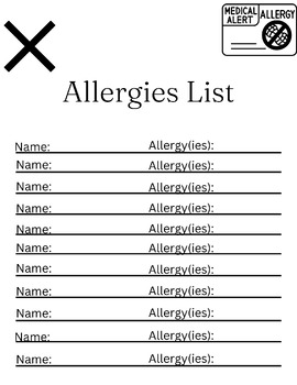 Preview of Allergies in the Classroom