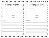 Allergy Alert Information Card
