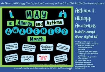 Preview of Allergy/Asthma Facts for May bulletin board/door decor kit for health office