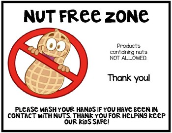 peanut free zone clipart of children