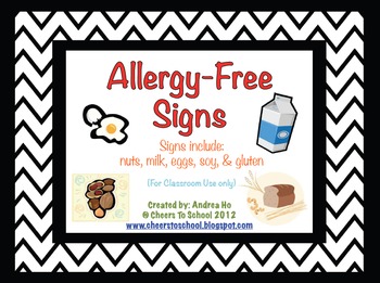 Preview of Allergy-Free Classroom Signs