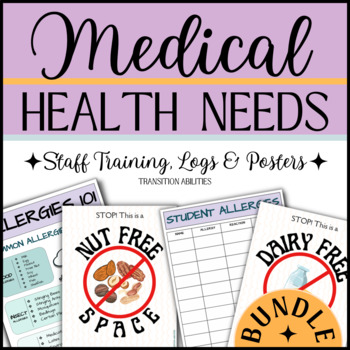 Preview of Allergy Signs, Class List & Medical Info for Teachers in School | BUNDLE