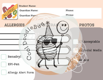 Preview of Allergy and Photos Student Label