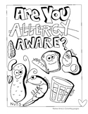 Allergy education. Coloring page