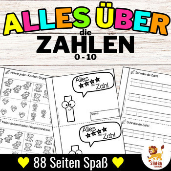 Preview of Alles über die Zahlen 0 - 10 - Hefte | Mathe - Deutsch / German