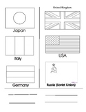Allied & Axis Powers WWII. World Flags
