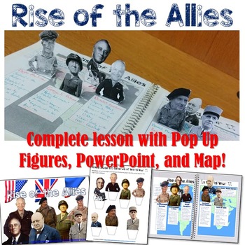 Preview of Allied Leaders of World War 2 Pop Up Figures Lesson Plan