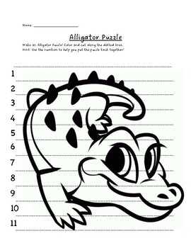 Preview of Alligator Cut-Out Puzzle